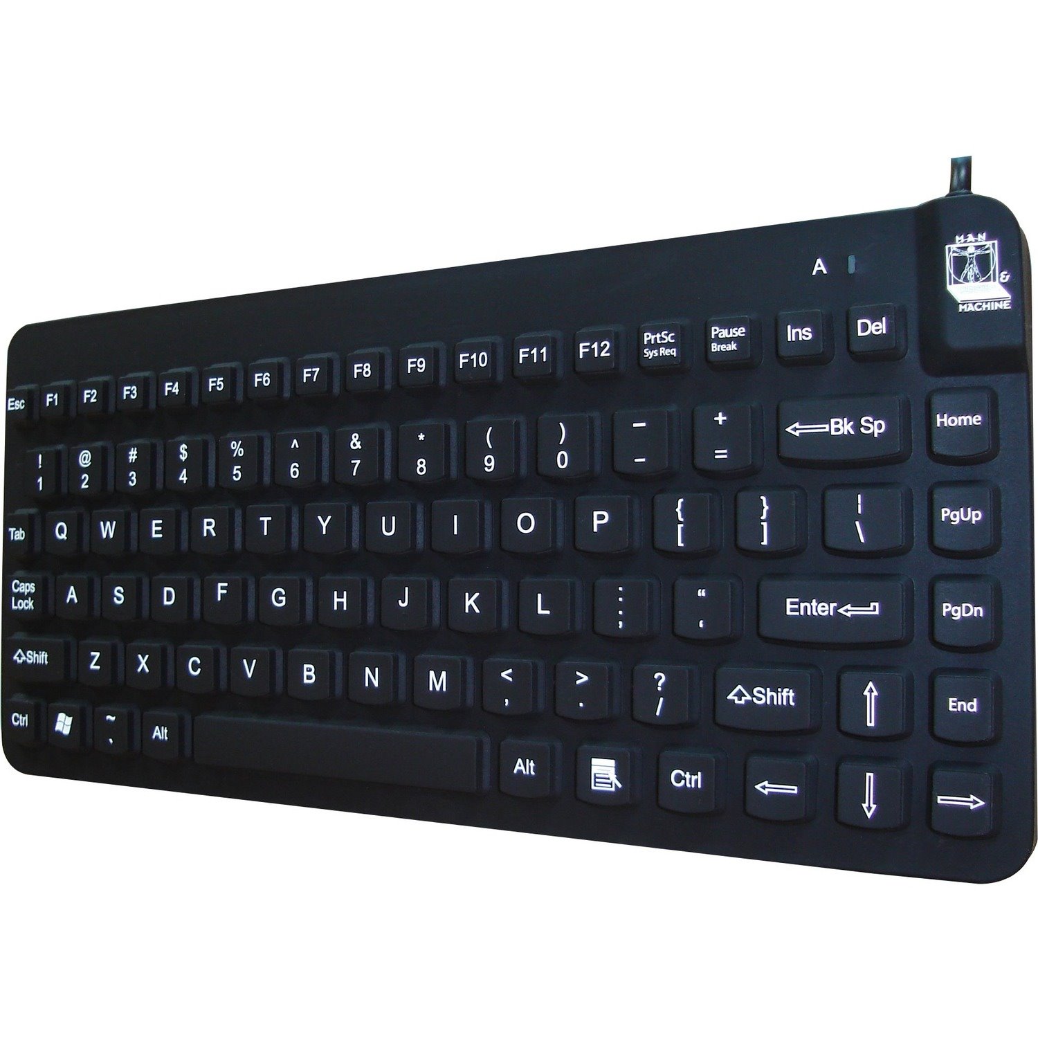 Man & Machine Premium Waterproof Disinfectable Silent 12" Keyboard