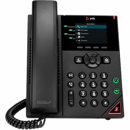 Poly VVX 250 IP Phone - Corded - Corded - 3 Multiple Conferencing - Desktop, Wall Mountable - Black