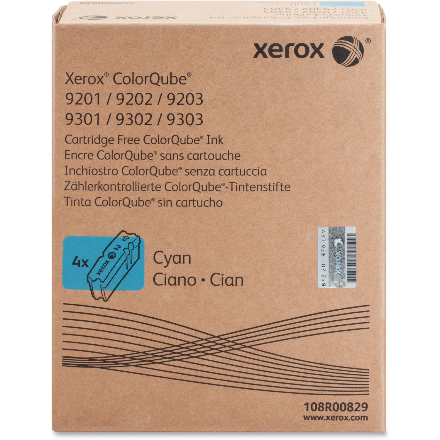 Xerox Genuine ColorQube&trade; 9201/9202/9203/9301/9302/9303 Cyan Solid Ink (37000 Pages) - 108R00829