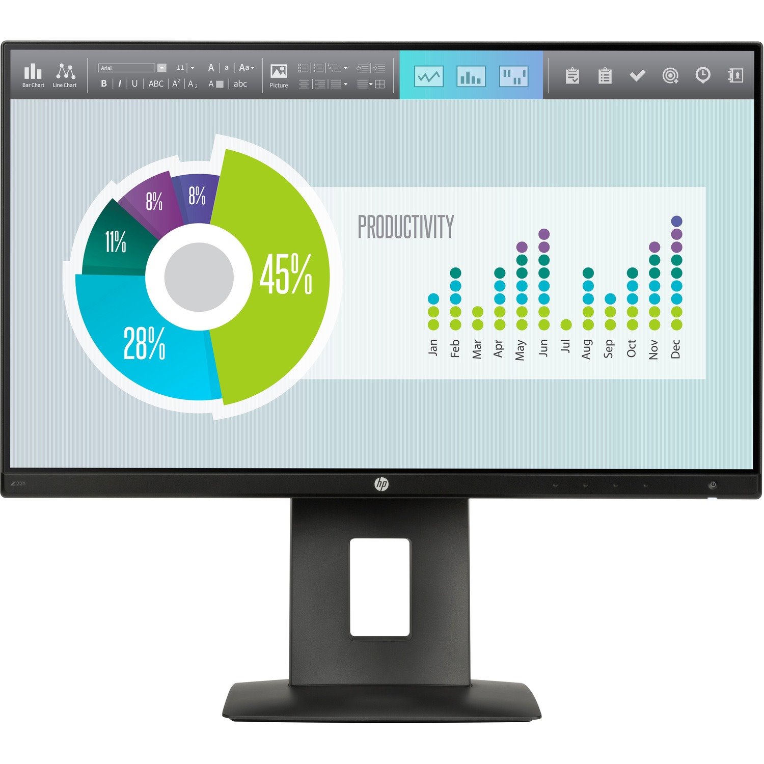 HP Business Z22n Full HD LCD Monitor - 16:9 - Black