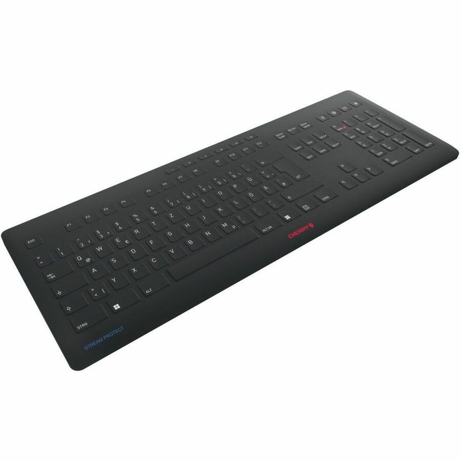 CHERRY STREAM PROTECT Tastatur - Kabellos Konnektivität - USB Schnittstelle - Deutsch - AZERTY Layout - Schwarz