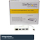 StarTech.com 3 Port USB C Hub with Gigabit Ethernet - USB-C to 3x USB-A - USB 3.0 - White - USB Hub with GbE - USB-C to USB Adapter - USB Type C Hub