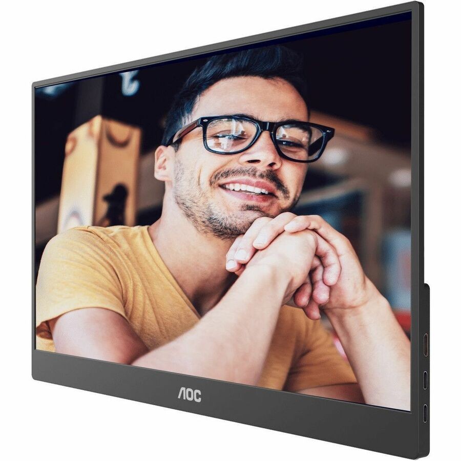 AOC 15.6inch FHD IPS 1920x1080 16:9, 800:1 Contrast 230 Nits 2x USB-C 1x Mini HDMI 2.0 1Wx2 Speakers Foldable Smart Cover VESA Mount Portable Monitor