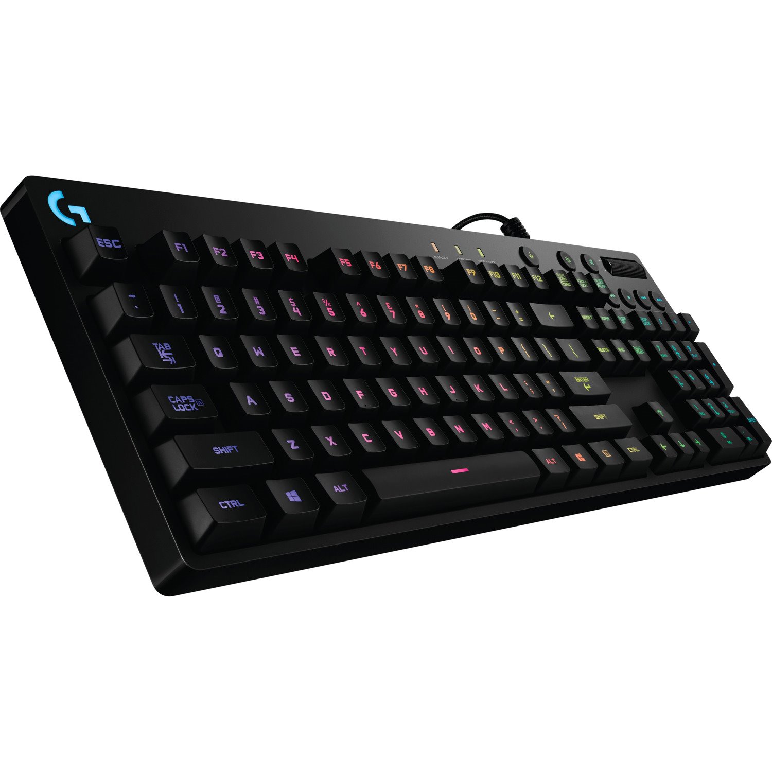 Logitech Orion Spectrum G810 Keyboard - Cable Connectivity - USB 2.0 Interface - English (UK) - Black