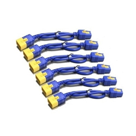 Power Cord Kit (6 ea), Locking, C19 to C20, 0.6m (2ft), Blue