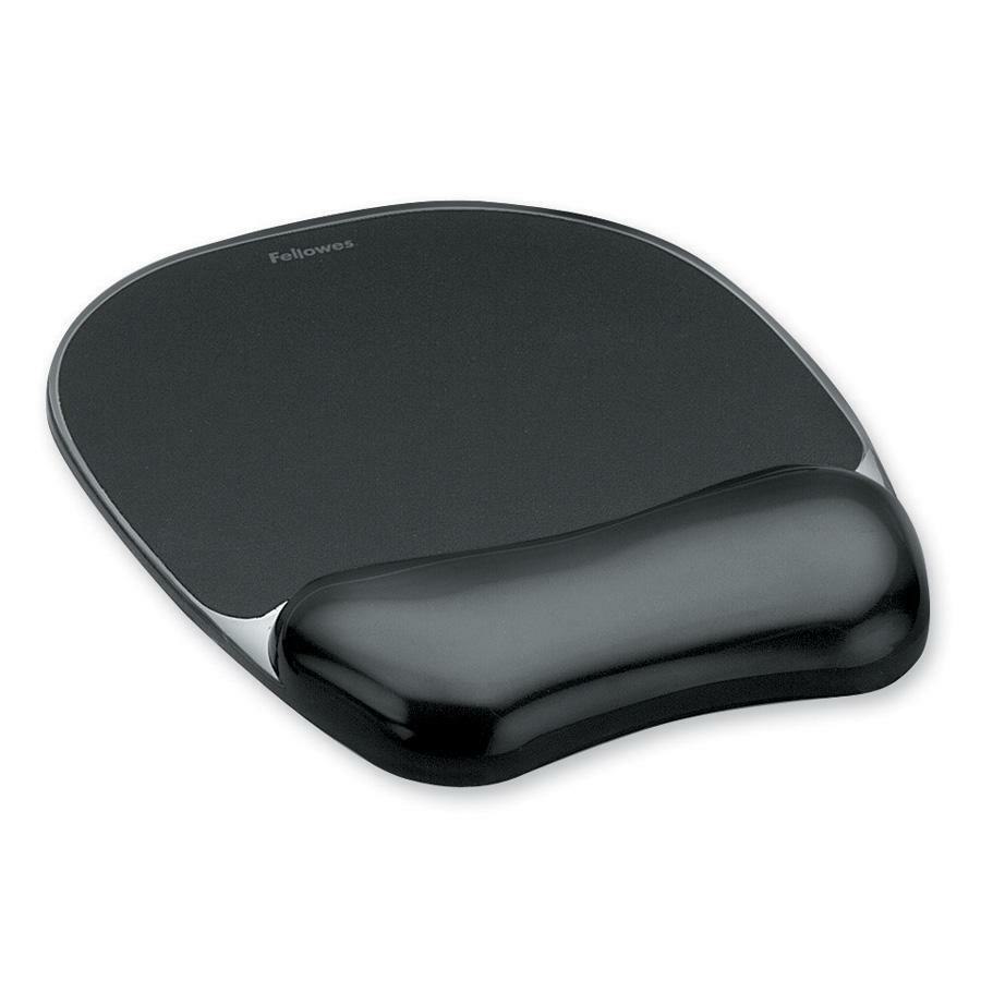 Fellowes&reg; Crystal&trade; Gel Mouse Pad Wrist Rest - Black (9112101)