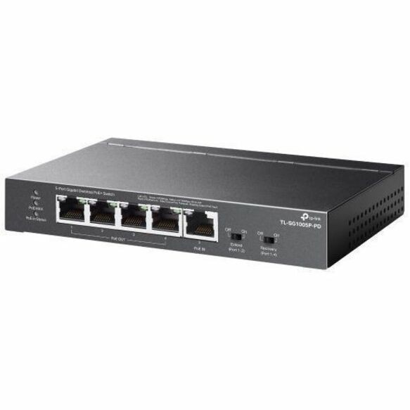 TP-LINK 5-PORT UNMANAGED GIGABIT SWITCH, POE+(4), POE++ IN (1), 66W, METAL CASE, 5YR
