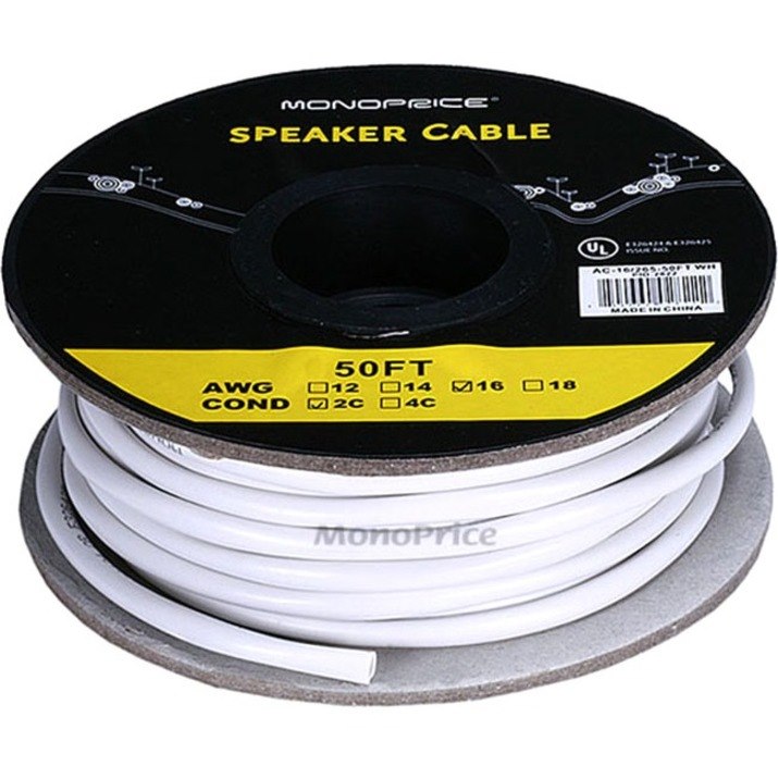 Monoprice Access Series 16AWG CL2 Rated 2-Conductor Speaker Wire, 50ft