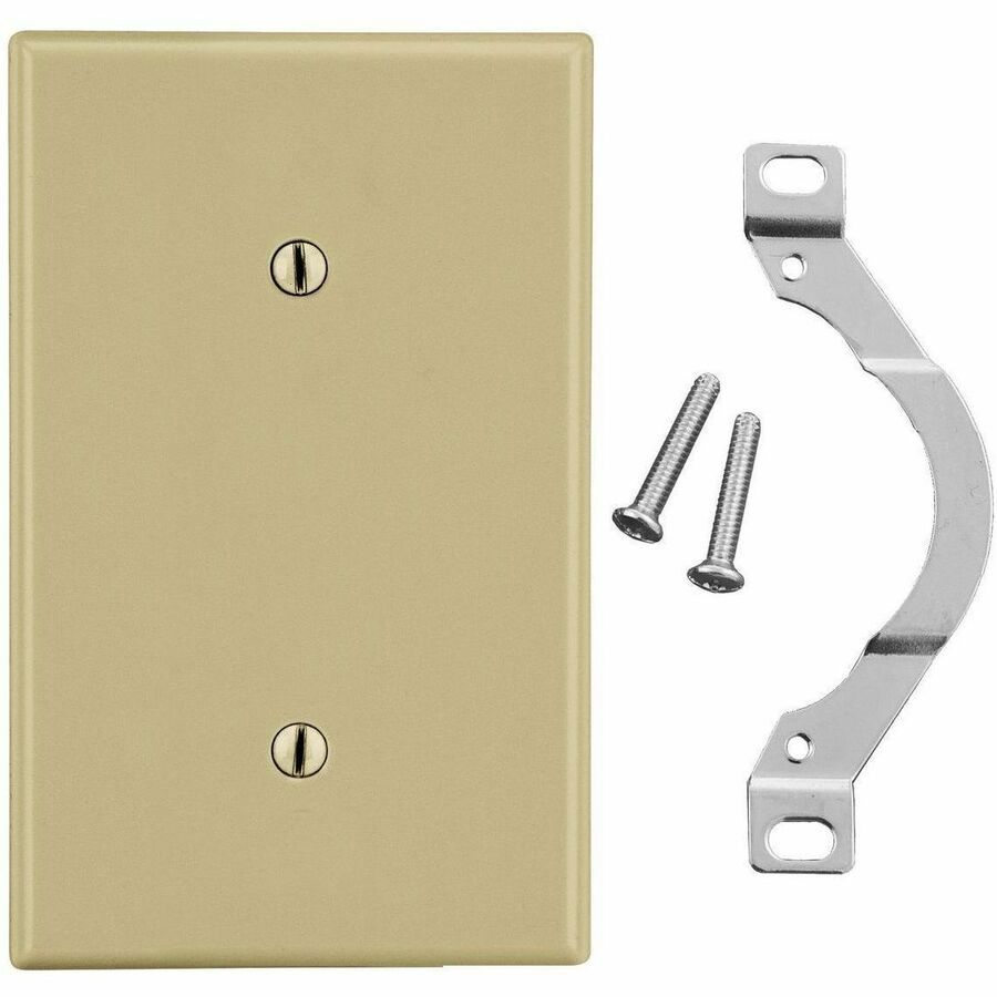 Bryant Wallplate, 1-Gang, Strap Mount Blank, Ivory