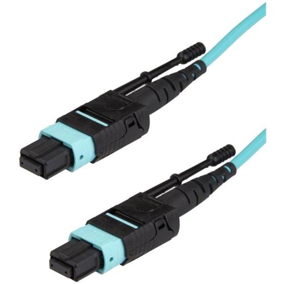 StarTech.com 3m (10ft) MTP(F)/PC OM3 Multimode Fiber Optic Cable, OFNP Plenum, 50/125&micro;m, 40G, Low Insertion Loss, MPO Fiber Jumper Cord