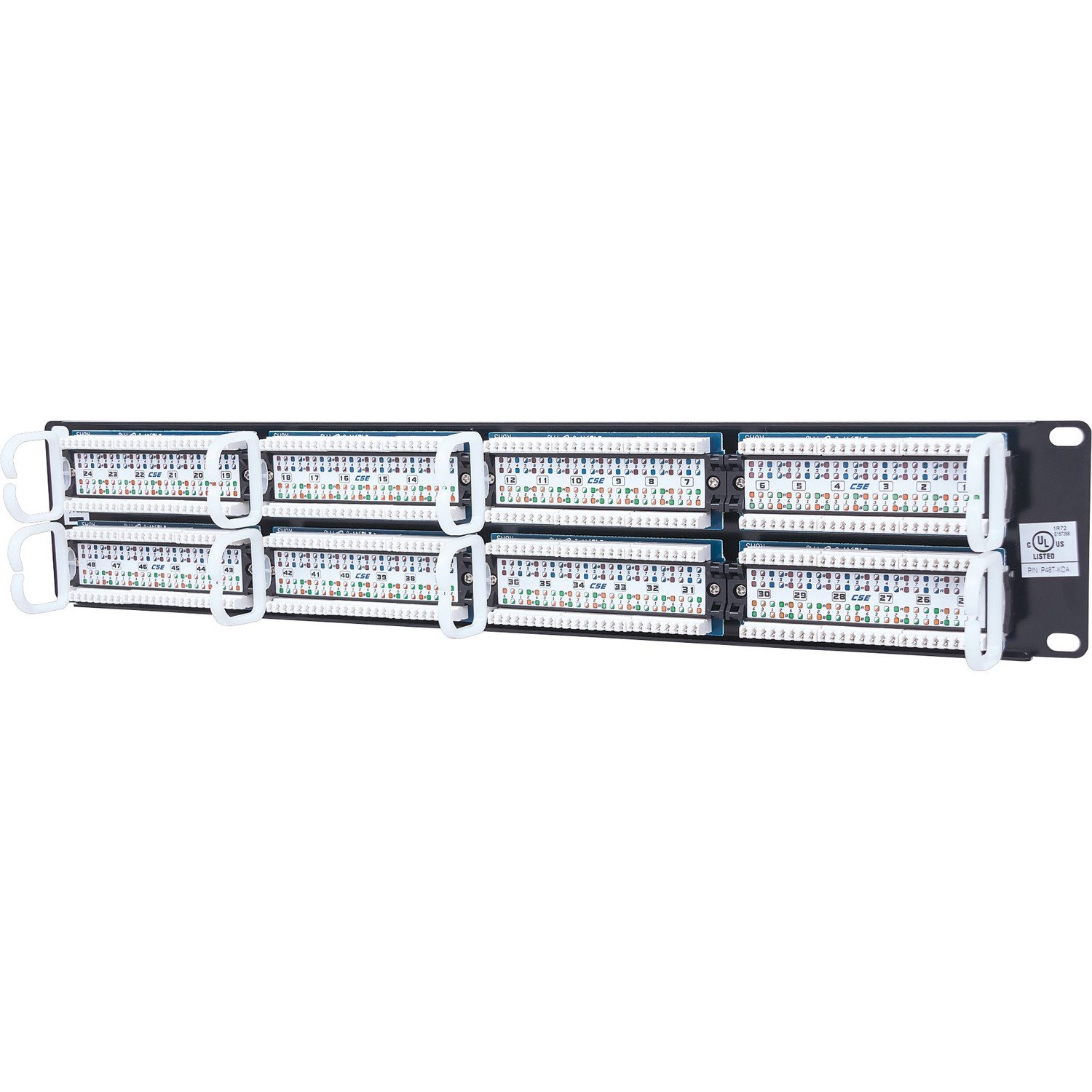 Intellinet Patch Panel, Cat5e, UTP, 48-Port, 2U, Black