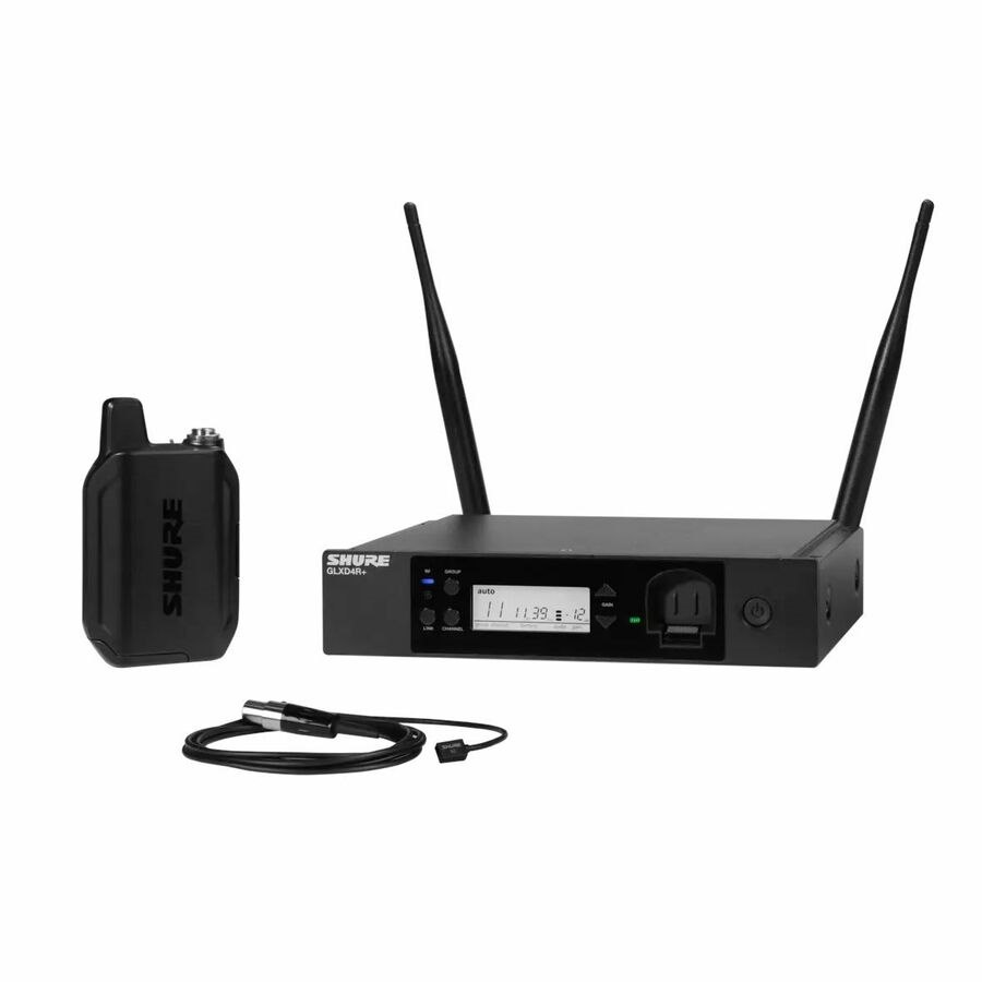 Shure GLXD14R+/93 Digital Wireless Rack System with WL93 Lavalier Microphone