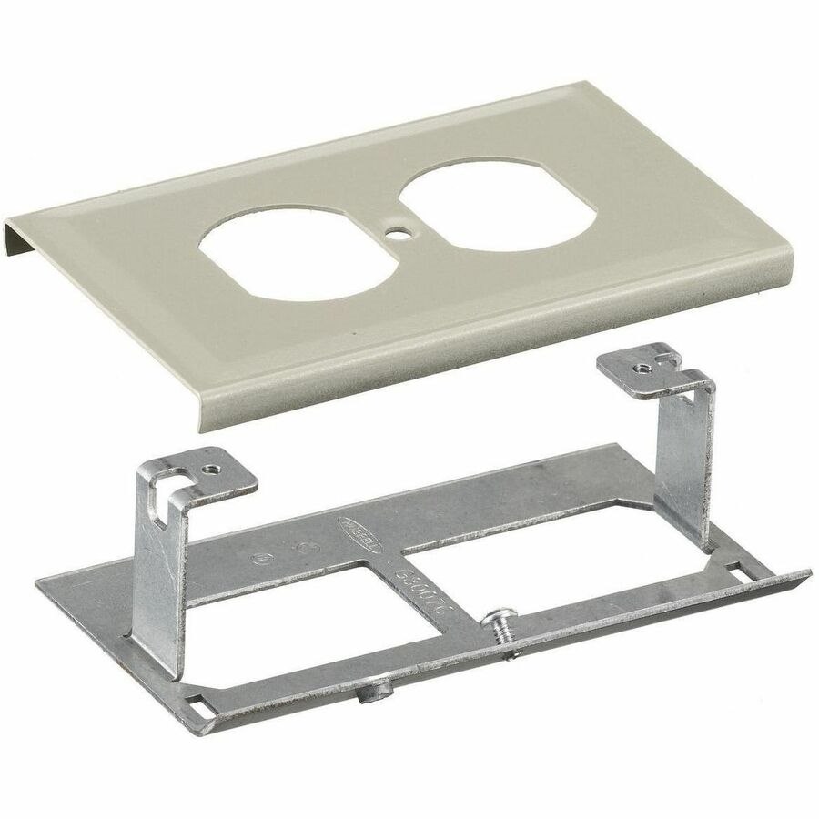 Hubbell Premise Wiring Metal Raceway, Plate, Duplex Opening, HBL3000 Series, Ivory