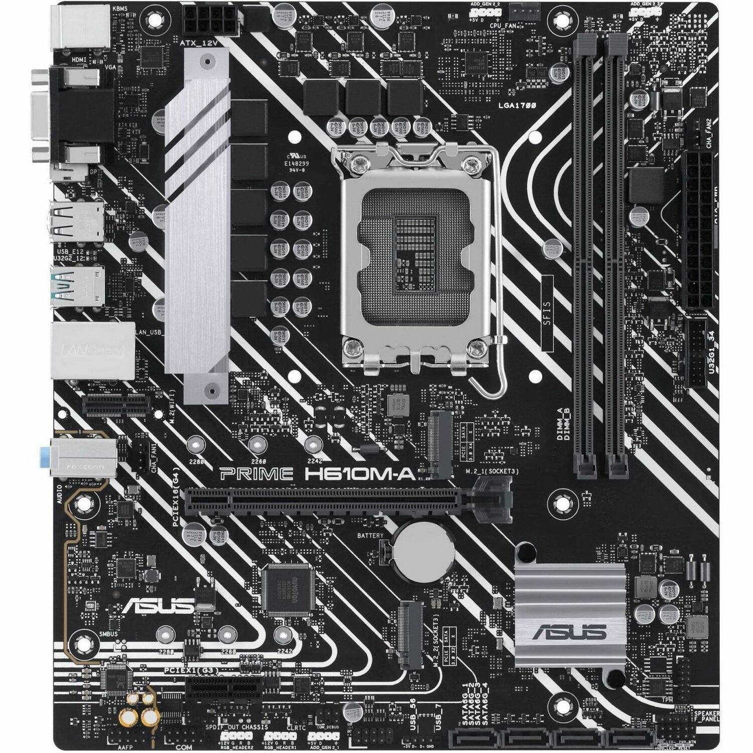 Asus Prime H610M-A-CSM Gaming Desktop Motherboard - Intel H610 Chipset - Socket LGA-1700 - Micro ATX