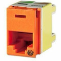 Ortronics Clarity Cat6a Panel Jack,T568A/B,8 pos, Orange 180 degree