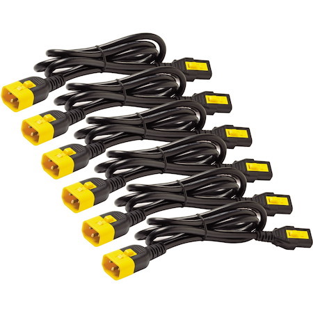 Power Cord Kit (6 ea), Locking, C13 to C14, 1.8m, North America, Red