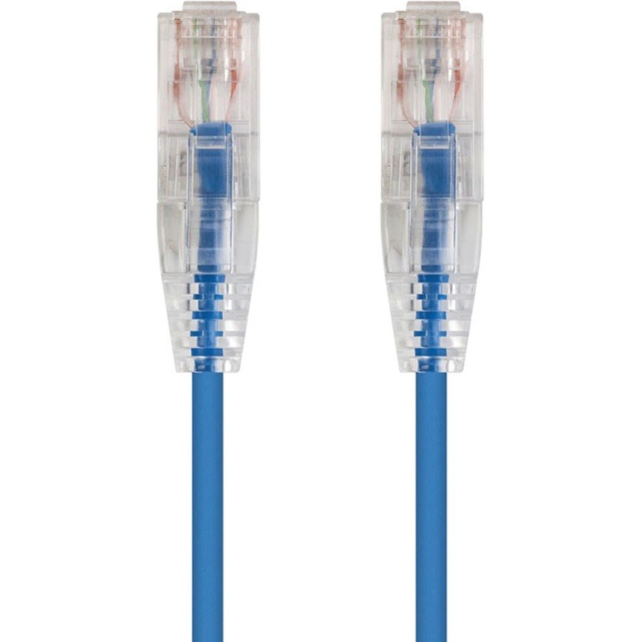 Monoprice SlimRun Cat6 28AWG UTP Ethernet Network Cable, 14ft Blue