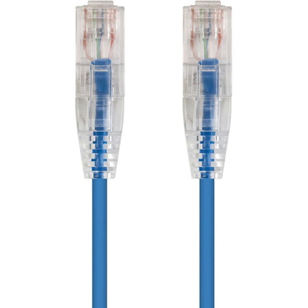 Monoprice SlimRun Cat6 28AWG UTP Ethernet Network Cable, 14ft Blue