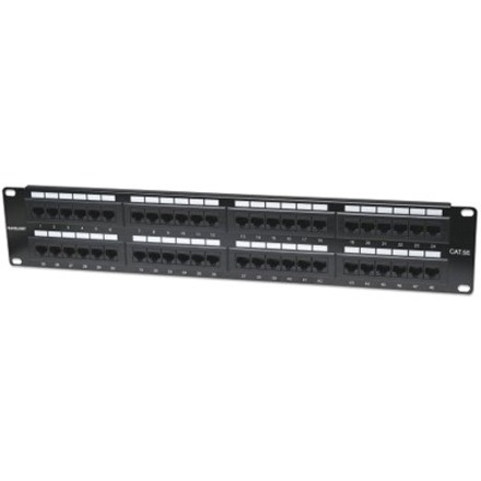 Intellinet Patch Panel, Cat5e, UTP, 48-Port, 2U, Black