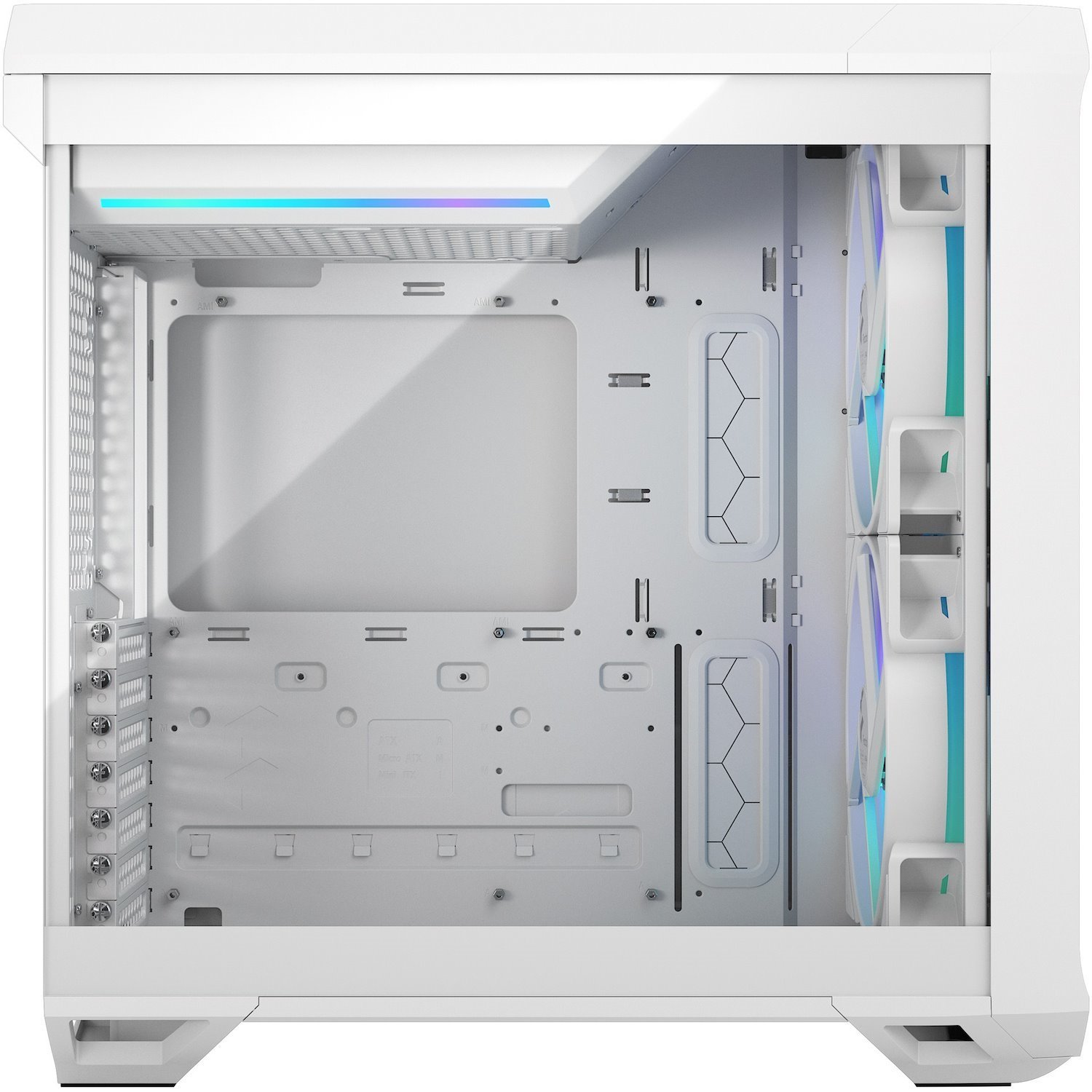 Fractal Design Torrent Compact Computer Case - ATX Motherboard Supported - Mid-tower - Steel, Tempered Glass - White, Clear, Tinted