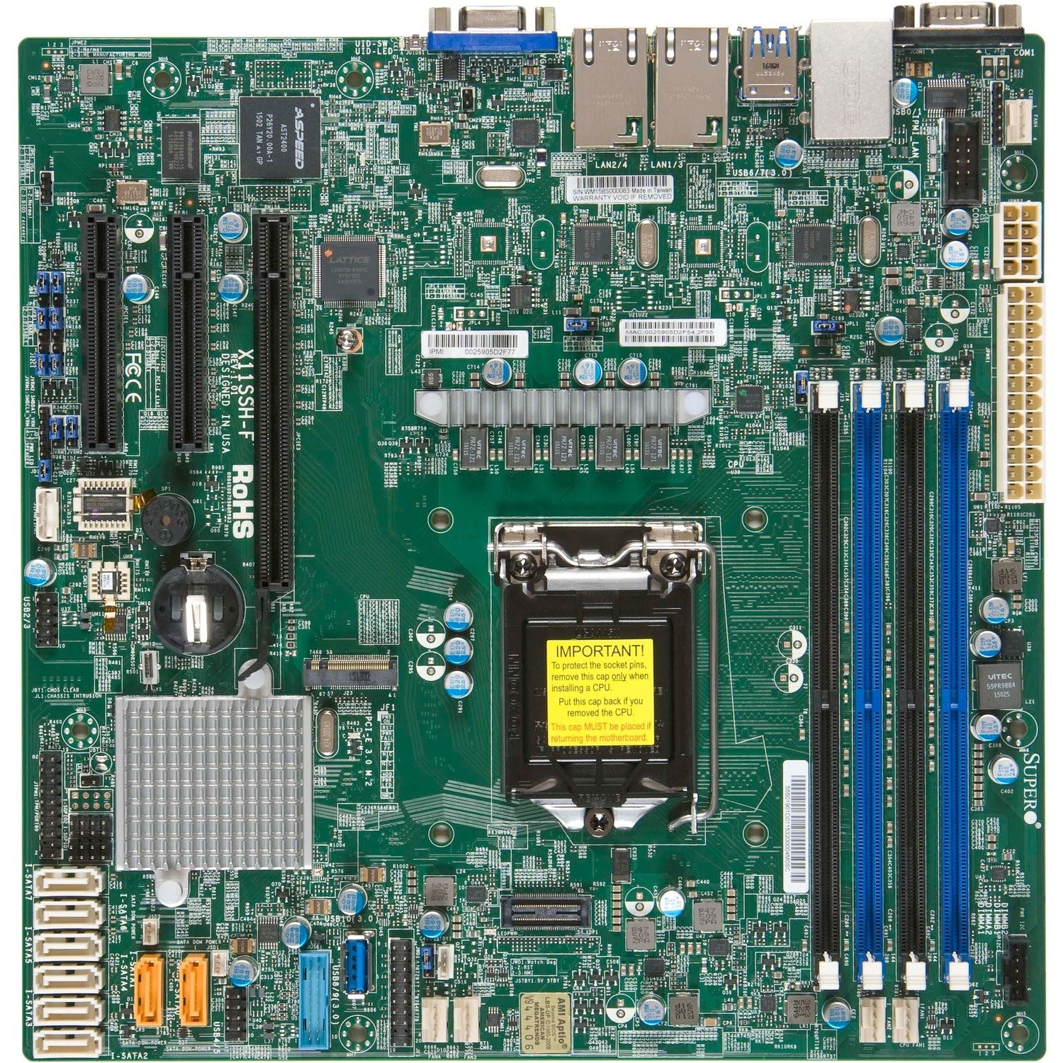 Supermicro X11SSH-F Server Motherboard - Intel C236 Chipset - Socket H4 LGA-1151 - Micro ATX