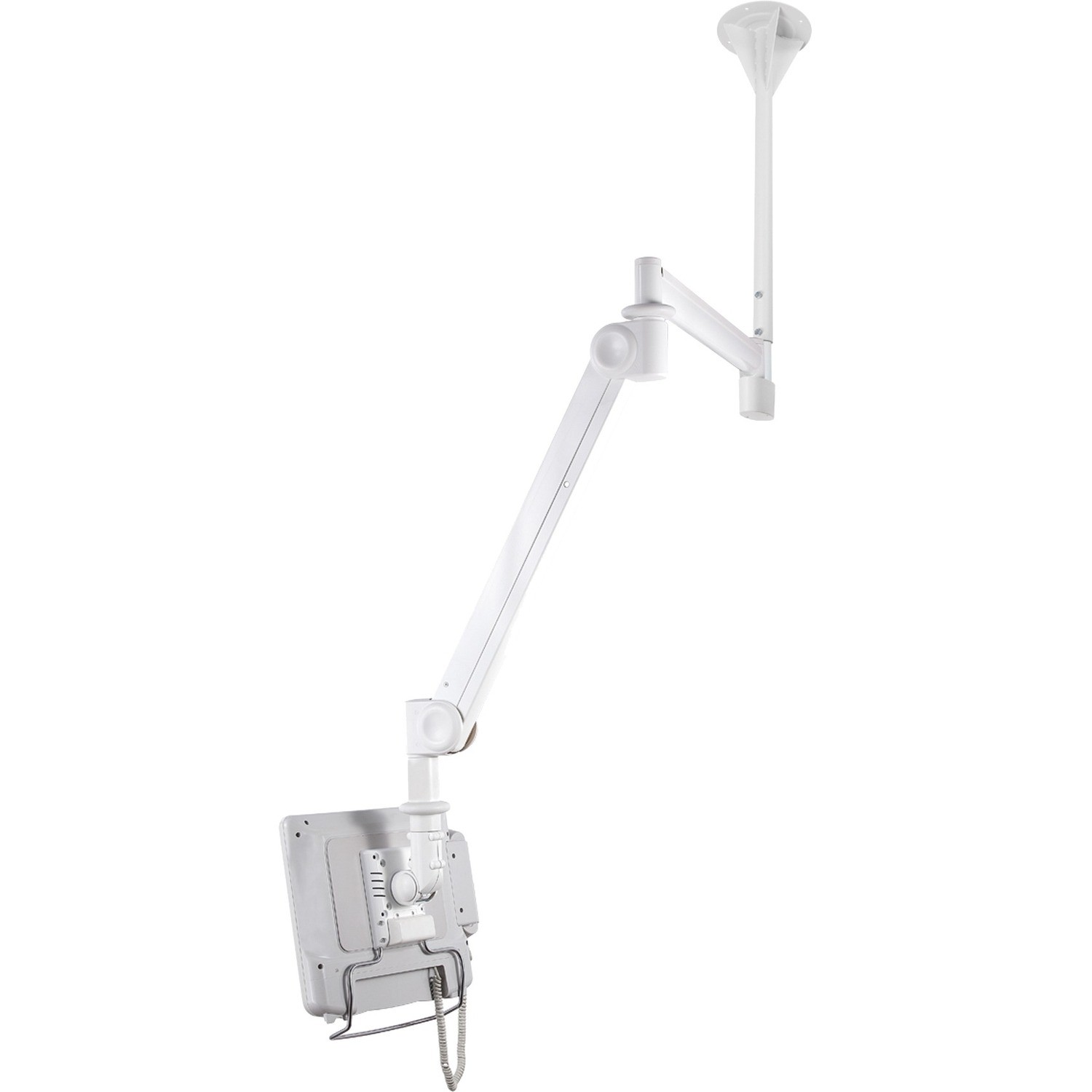 Newstar Medical Monitor Ceiling Mount (Full Motion gas spring) for 10"-24" Screen, Height Adjustable - Grey
