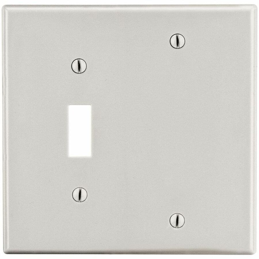 Bryant Wallplate, 2-Gang, 1) Toggle 1) Blank, Light Almond