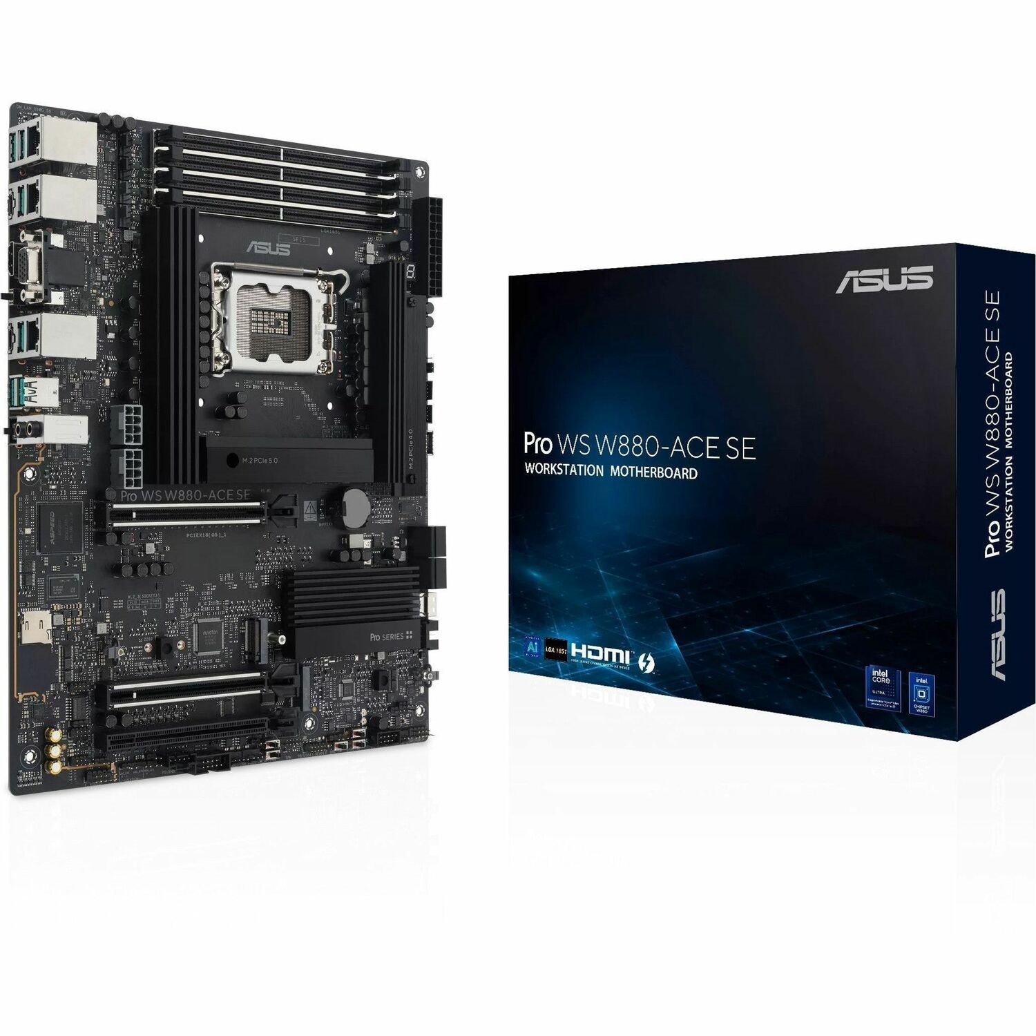 Asus Pro Pro WS W880-ACE SE Gaming Desktop Motherboard - Intel W880 Chipset - Socket LGA-1851 - ATX