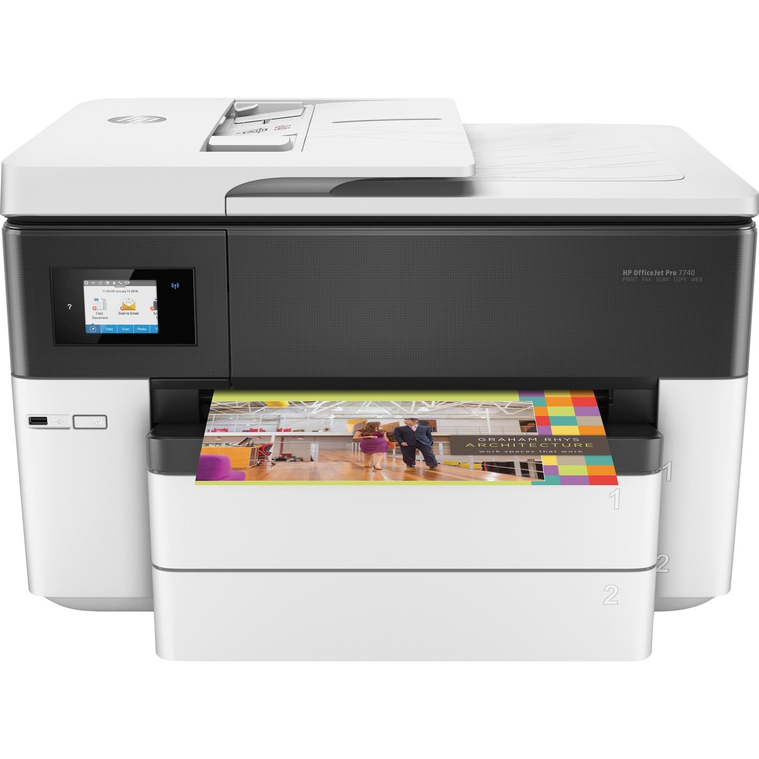 HP Officejet Pro 7740 Wireless Inkjet Multifunction Printer - Colour