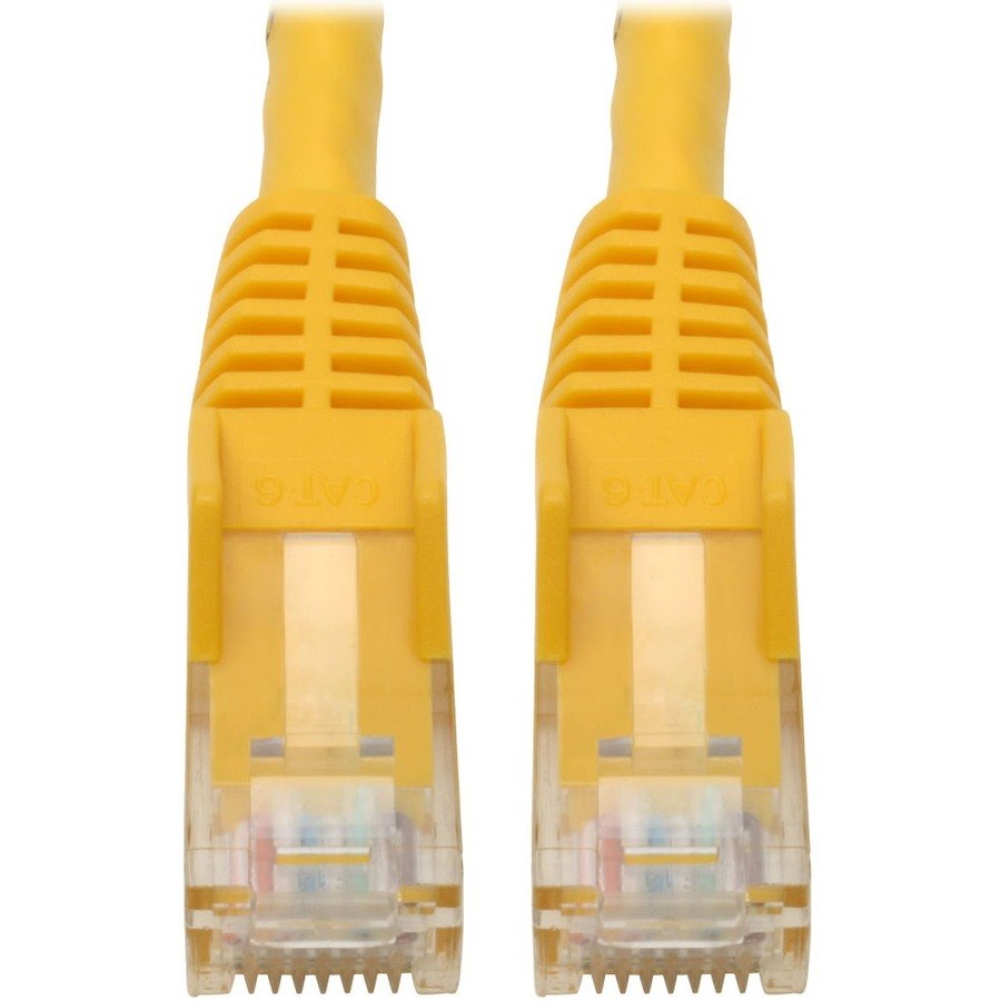 Eaton Tripp Lite Series Cat6 Gigabit Snagless Molded (UTP) Ethernet Cable (RJ45 M/M), PoE, Yellow, 6-in. (15.24 cm)