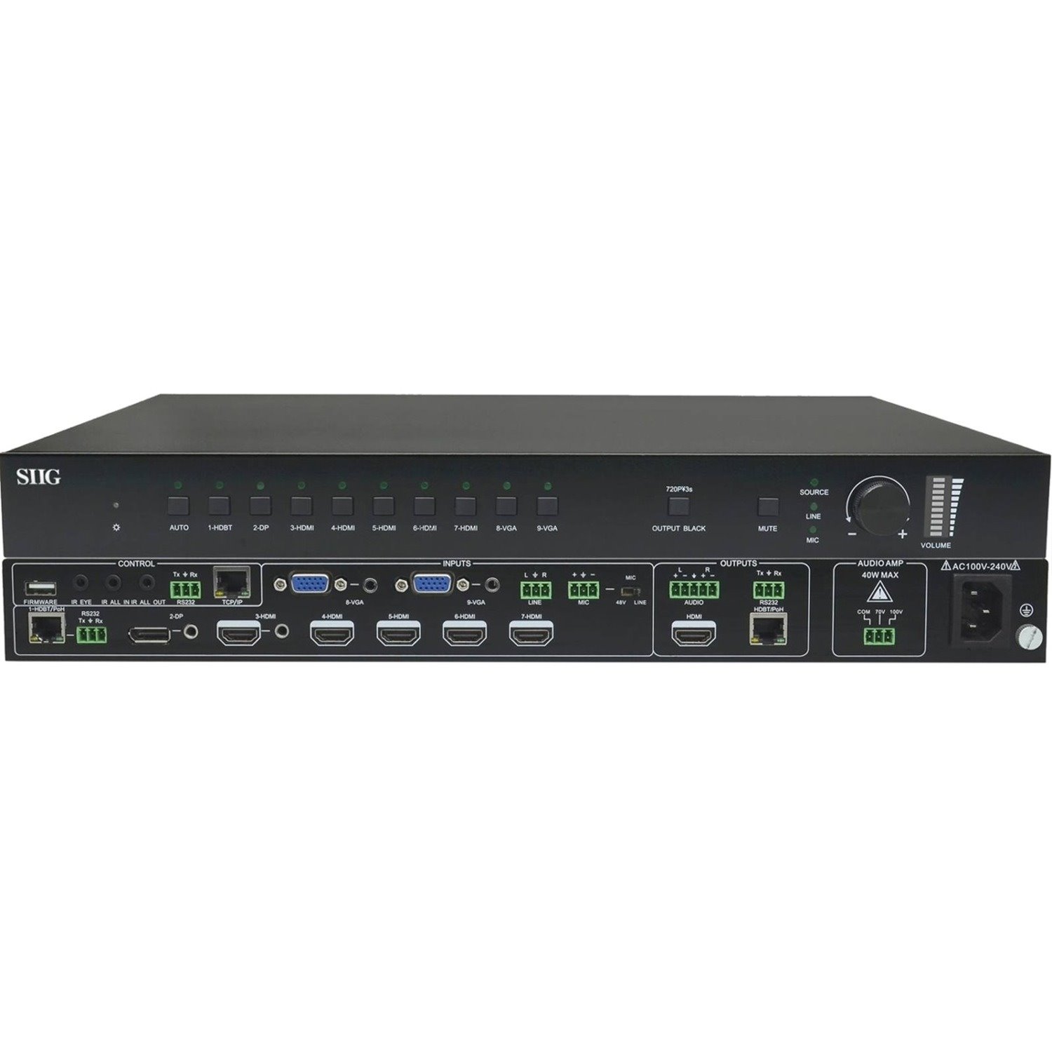 SIIG 9x1 HDBaseT 4K Scaler Switcher