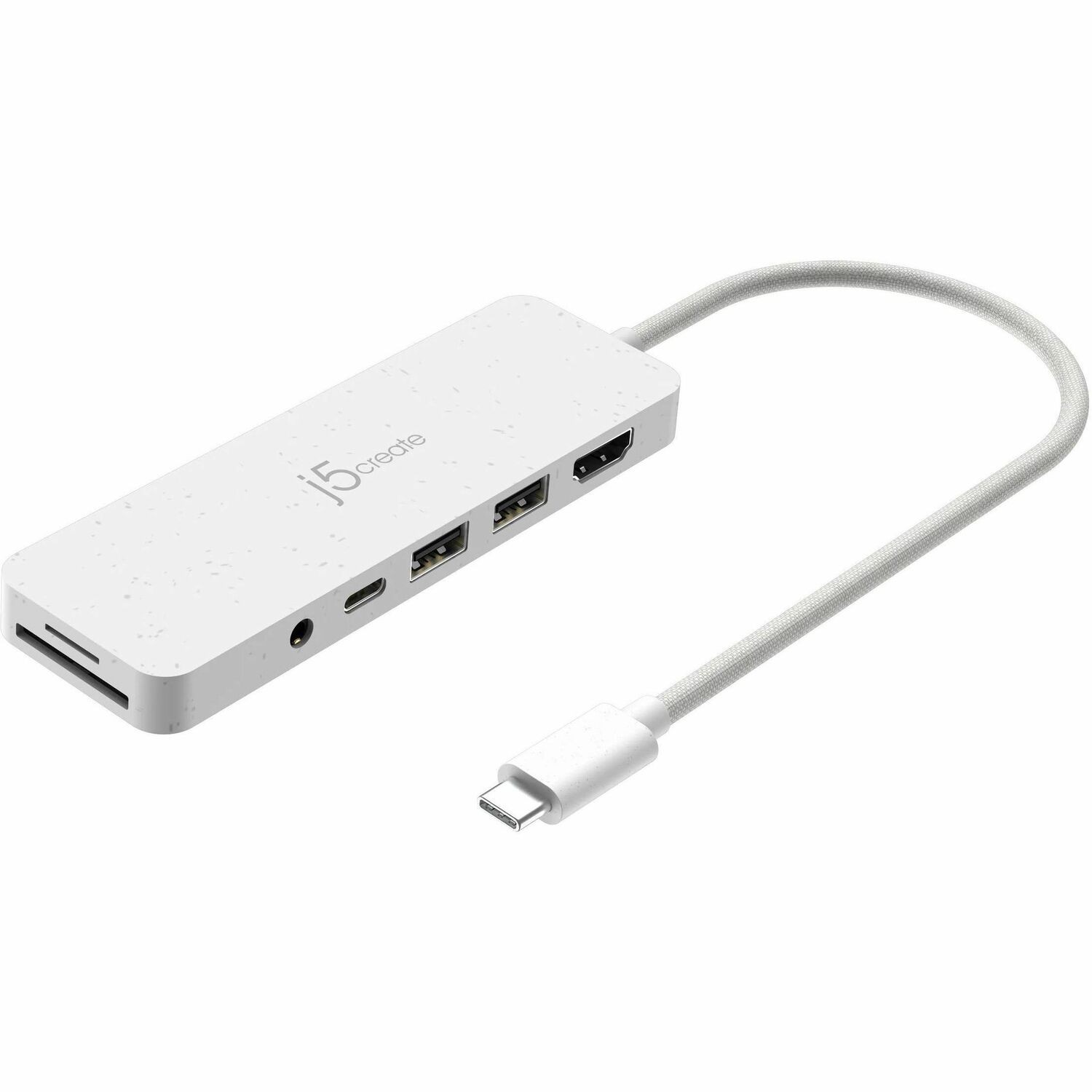 j5create USB Type C Docking Station - Memory Card Reader - SD - White