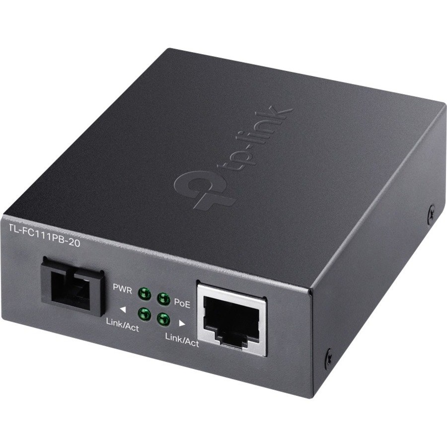 TP-Link TL-FC111PB-20 - 10/100 Mbps WDM SFP to RJ45 Fiber to Ethernet Media Converter with 1-Port PoE