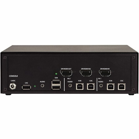 Black Box Secure KVM Switch, NIAP 4.0 Certified - 2-Port, Single-Monitor, FlexPort HDMI/DisplayPort, CAC