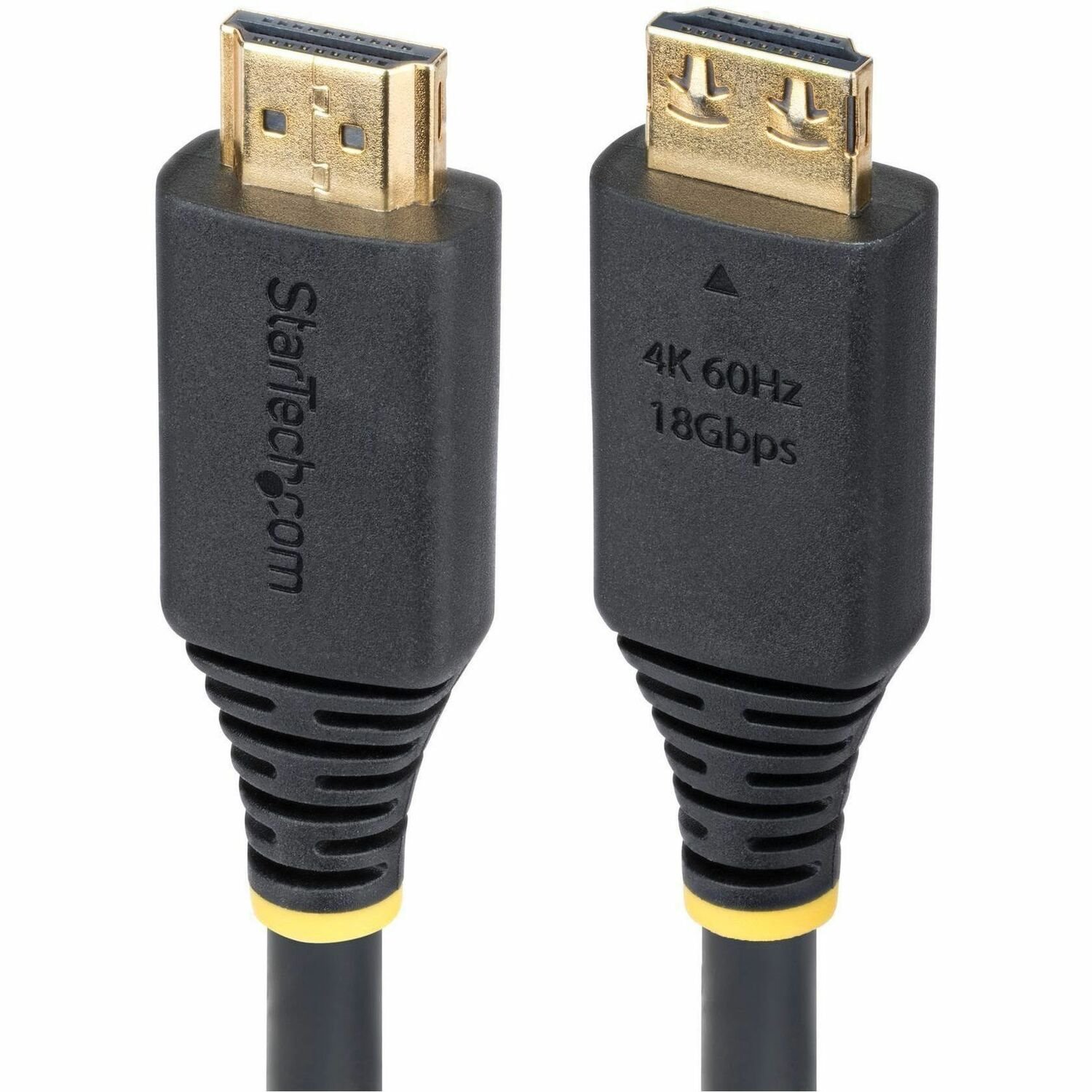StarTech.com 50cm (1.6ft) High Speed HDMI Cable with Gripping Connectors, 4K 60Hz/1440p 144Hz, 18Gbps, UHD HDMI Cord, TPE Jacket