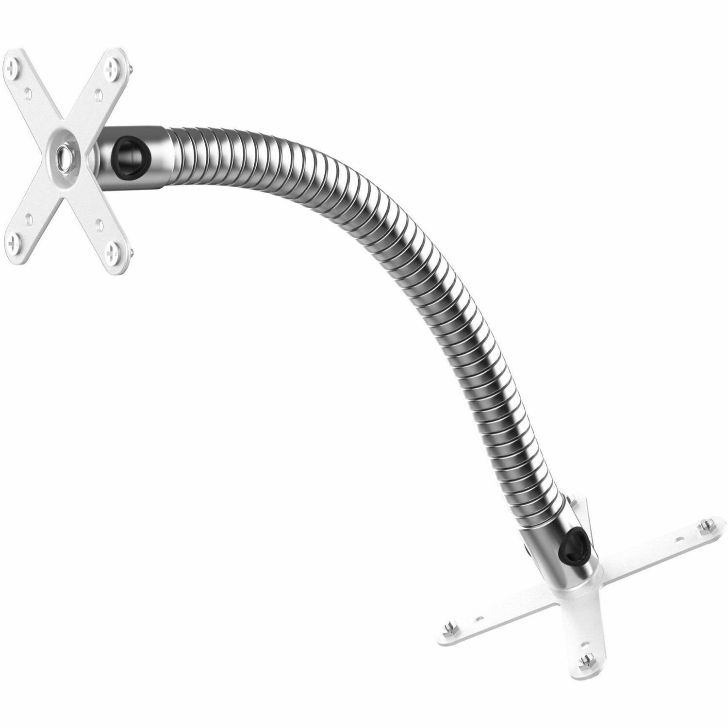 CTA Digital Thick, Heavy-Duty Security Gooseneck w/ Dual VESA Plates - White