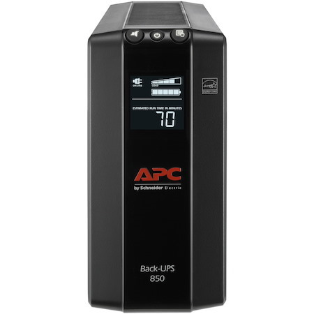 APC Back-UPS 850, Compact Tower, 850VA, 120V, AVR, LCD, 8 NEMA outlets (4 surge)