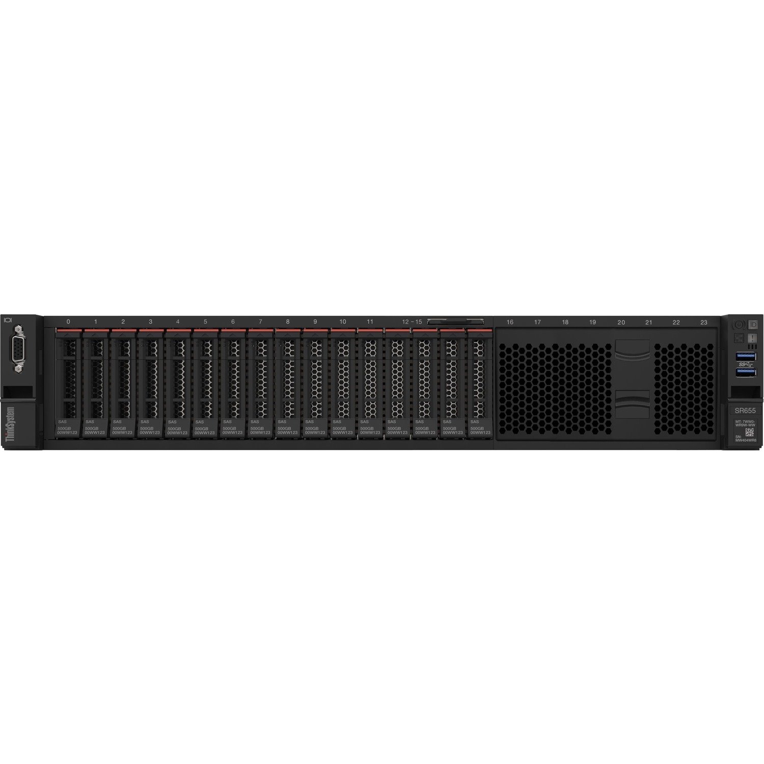 Lenovo ThinkSystem SR655 7Z01A02FEA 2U Rack Server - 1 EPYC 7702P 2 GHz - 32 GB RAM - Serial ATA/600 Controller