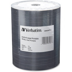 Verbatim 97016 DVD Recordable Media - DVD-R - 16x - 4.70 GB - 100 / Pack - White