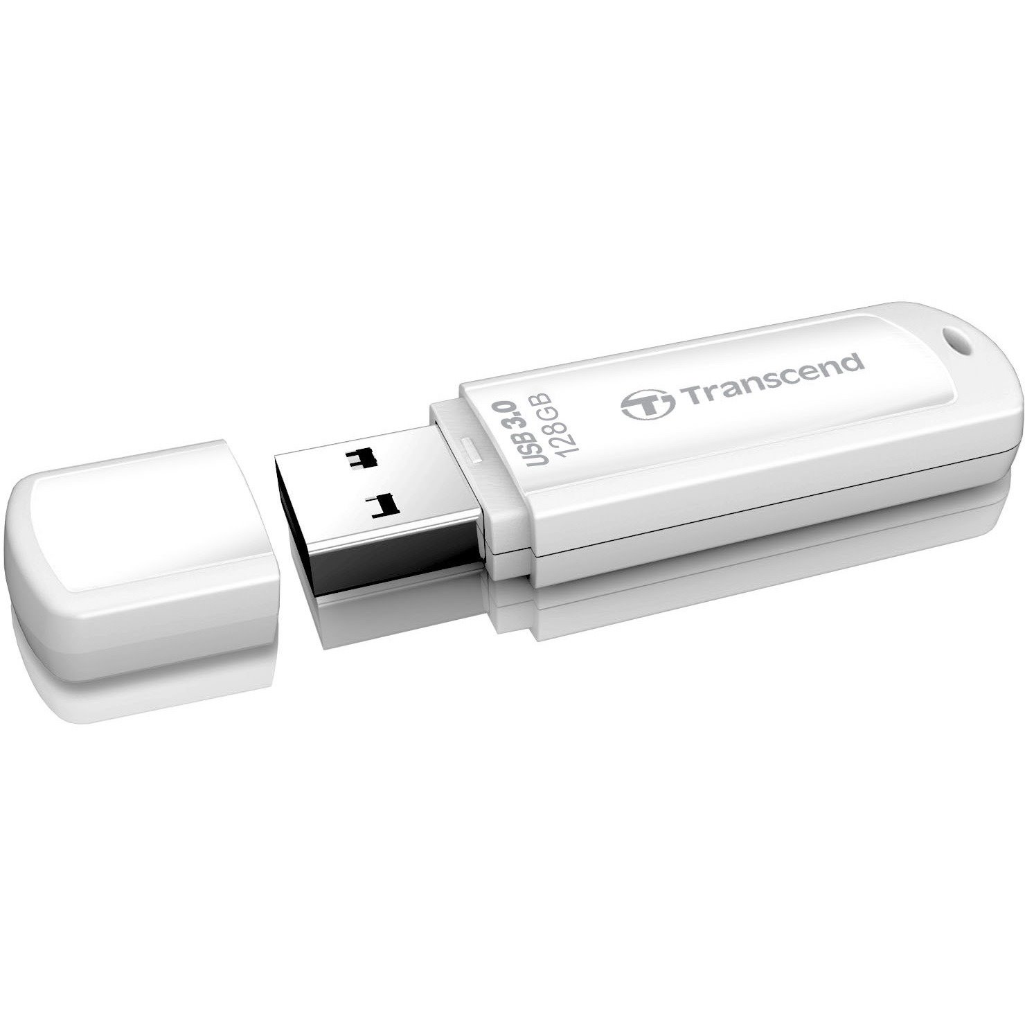 Transcend JetFlash 730 128 GB USB 3.0 Flash Drive - White