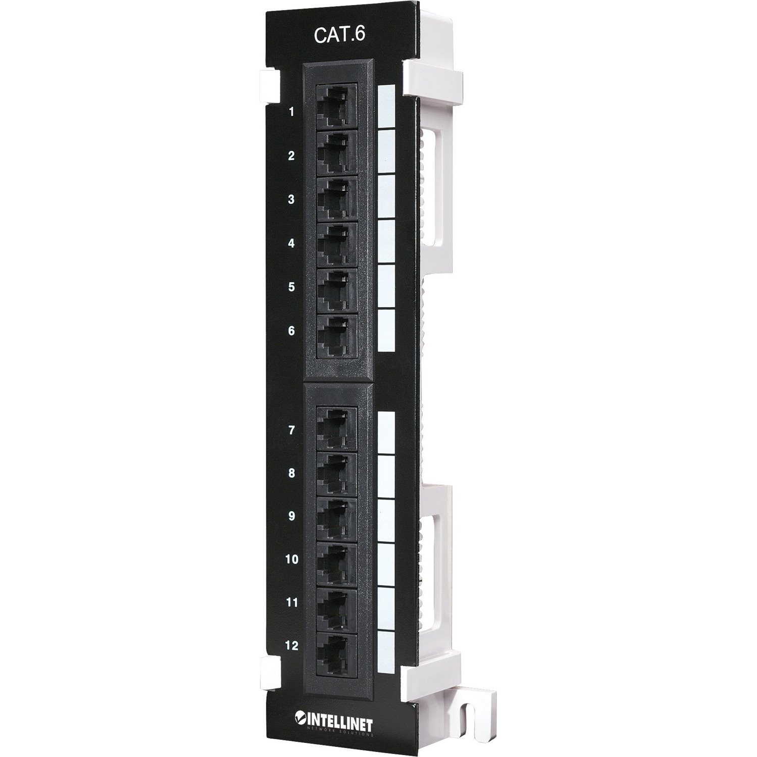 Intellinet Patch Panel, Cat6, Wall-mount, UTP, 12 Port, Black