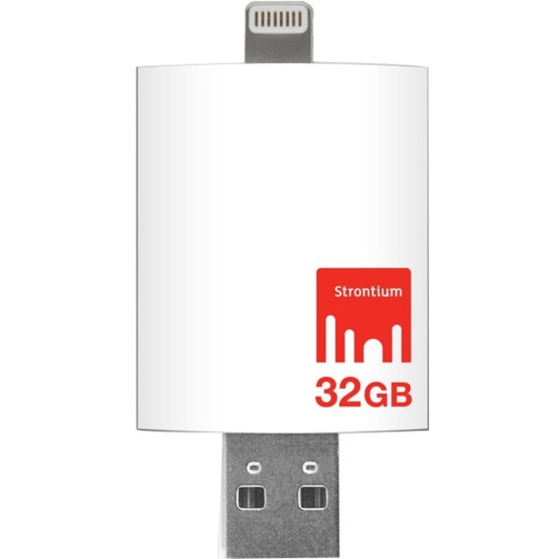 Strontium iDrive 32 GB USB 3.0, Lightning Flash Drive - White