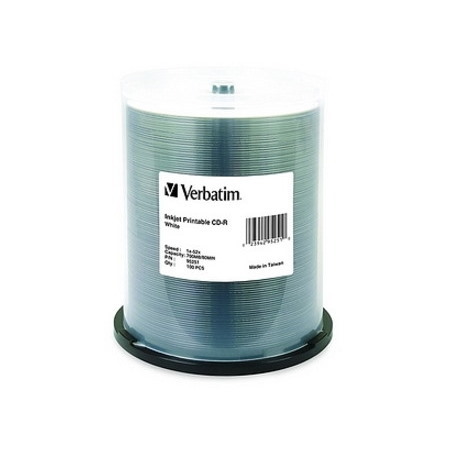 Verbatim CD-R 700MB 52X White Inkjet Printable - 100pk Spindle