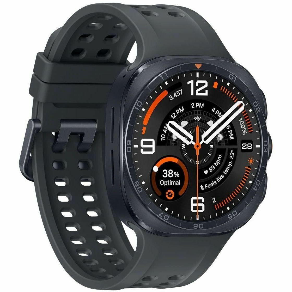Samsung Galaxy Watch Ultra2 SM-L715F Smart Watch - 47.40 mm Case Height - 47.10 mm Case Width - Titanium Grey Body Color - Black Band Color - Titanium Case Material - Wireless LAN - 4G - LTE, UMTS