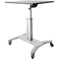 StarTech.com Mobile Standing Desk - Portable Sit-Stand Ergonomic Height Adjustable Cart on Wheels - Rolling Computer/Laptop Workstation