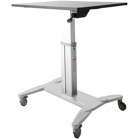 StarTech.com Mobile Standing Desk - Portable Sit-Stand Ergonomic Height Adjustable Cart on Wheels - Rolling Computer/Laptop Workstation