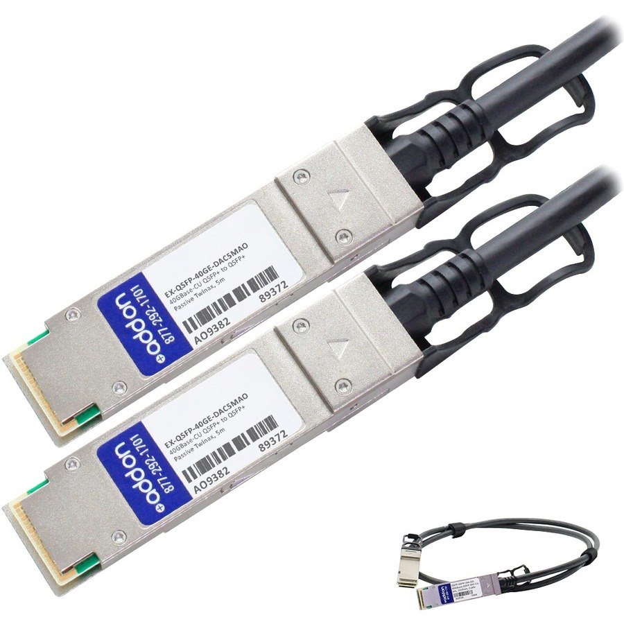 AddOn Juniper Networks&reg; EX-QSFP-40GE-DAC-5M Compatible TAA Compliant 40GBase-CU QSFP+ Direct Attach Cable (Passive Twinax, 5m)