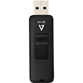 V7 VF264GAR-BLK-3N64GB USB 2.0 Flash Drive - With Retractable USB connector