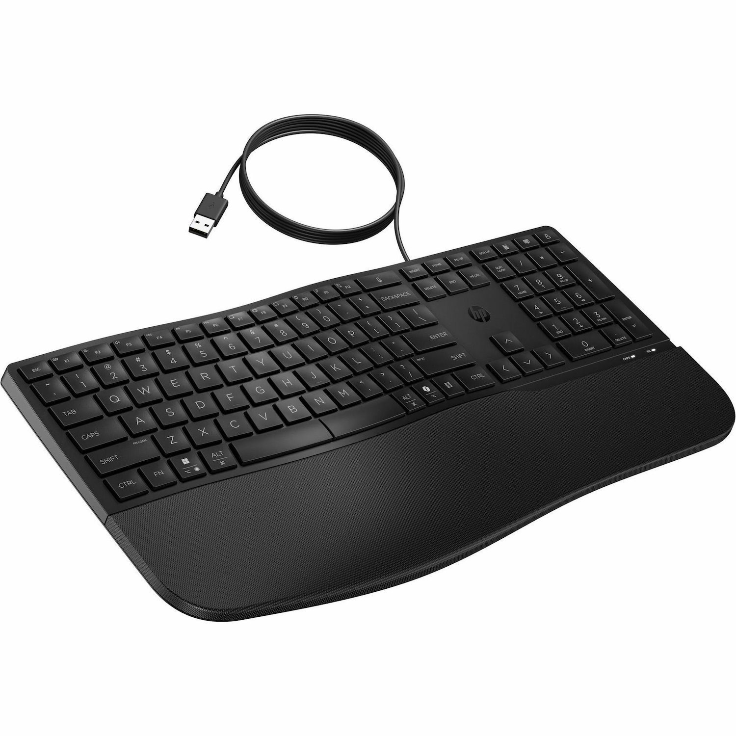 HP 485 Keyboard - Cable Connectivity - USB Type A Interface - English (UK) - QWERTY Layout - Black