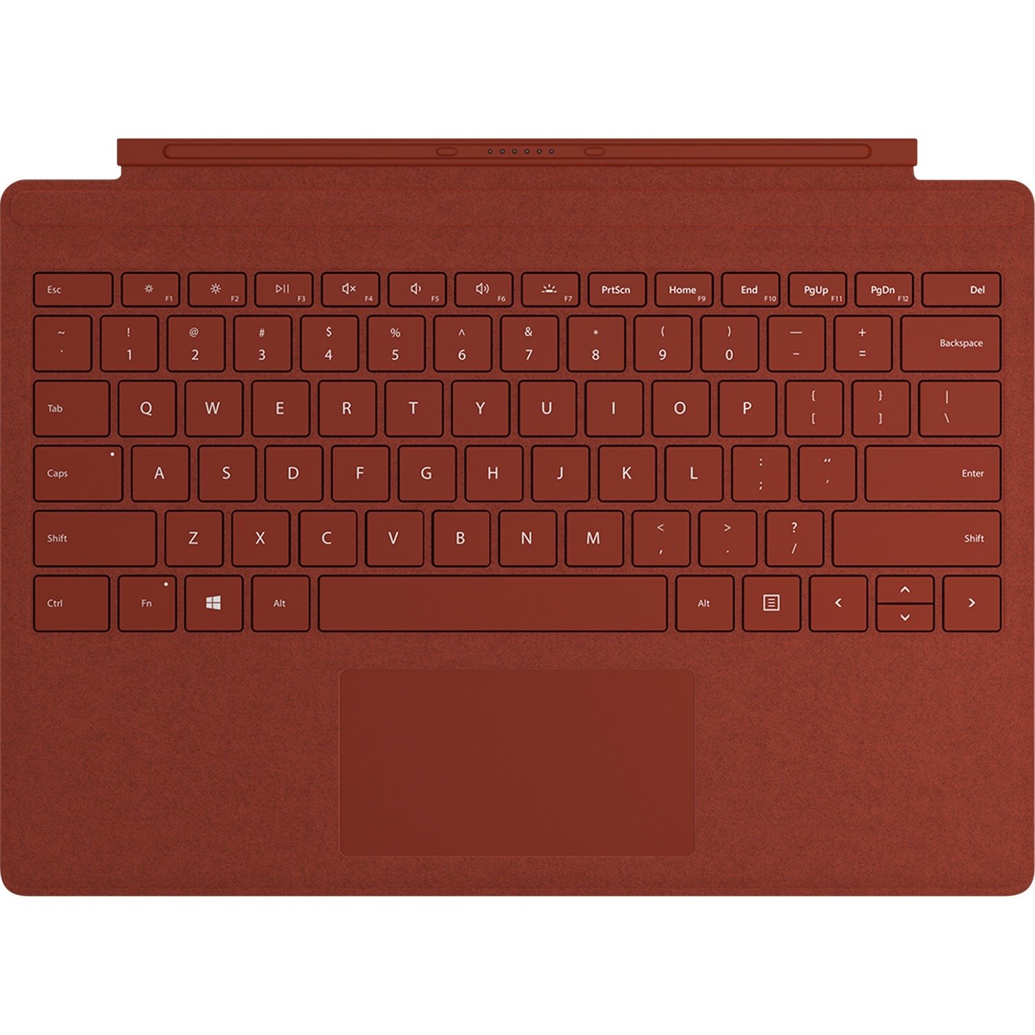 Microsoft Signature Type Cover Keyboard/Cover Case Microsoft Surface Pro (5th Gen), Surface Pro 3, Surface Pro 4, Surface Pro 6, Surface Pro 7 Tablet - English (US) Keyboard - Poppy Red